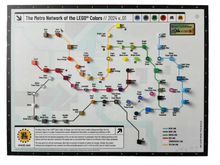 Metronetwerk van LEGO-kleuren