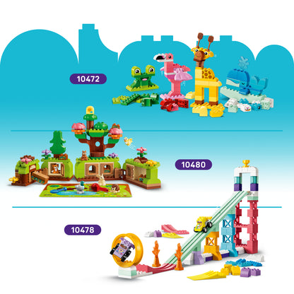 LEGO DUPLO Kleurrijke Creatieve Doos - Bouwpakket voor Kinderen met Cijferstenen, Dieren, Voertuigen en Speelgoed Eten - Cadeau voor Jongens en Meisjes vanaf 1 Jaar - 10479