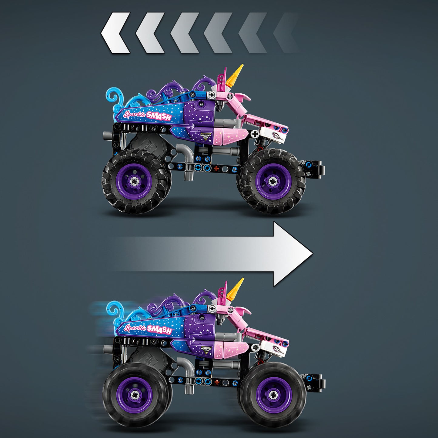 LEGO Technic Monster Jam Sparkle Smash Pull-Back Monstertruck Speelgoed voor Kinderen 42220