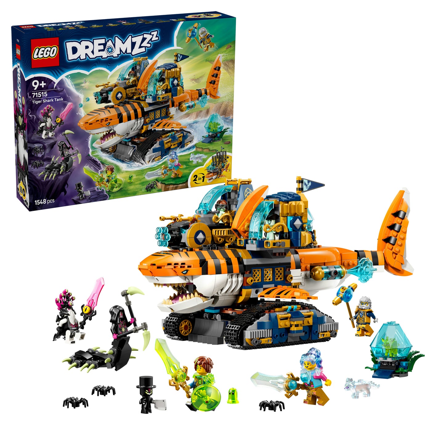 LEGO DREAMZzz Tijgerhaaitank Dieren Speelgoed voor Kinderen met Haai 71515
