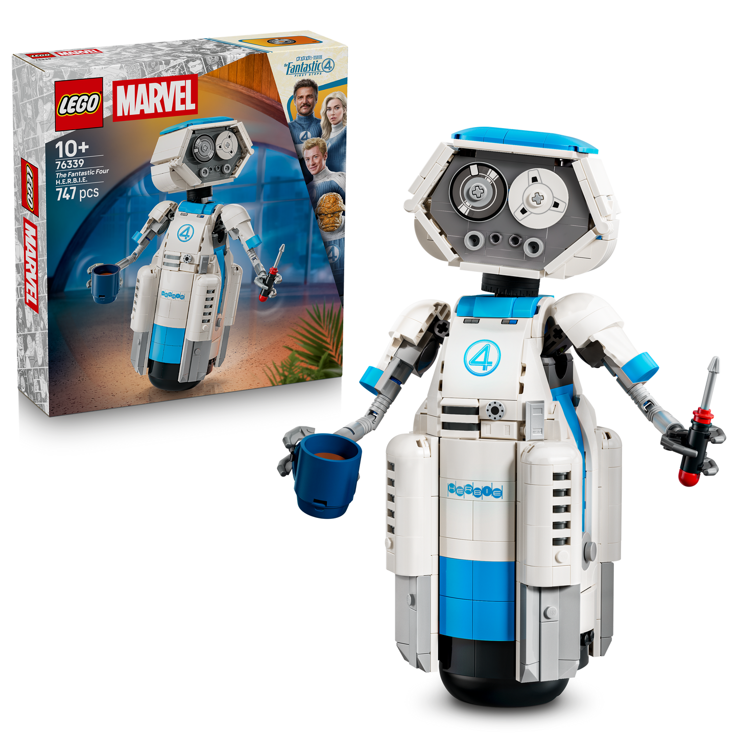 LEGO ǀ Marvel The Fantastic Four H.E.R.B.I.E.- Superhelden Bouwpakket voor Kinderen vanaf 10 Jaar - Kinderkamer Decoratie - Verstelbare Speelgoed Robot - Cadeau voor Jongens en Meisjes - 76339