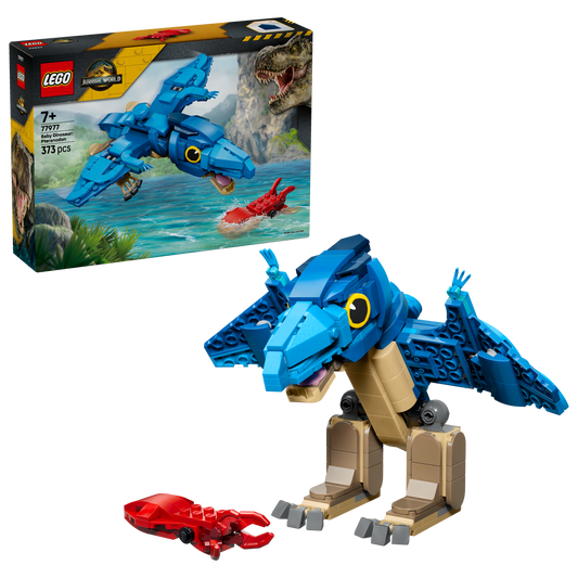 LEGO Jurassic World Babydinosaurus Pteranodon - Dinosaurus Speelgoed voor Kinderen vanaf 7 Jaar - Verstelbare Dino en Inktvis - Schattige Kinderkamer Decoratie - Cadeau voor Jongens en Meisjes 77977