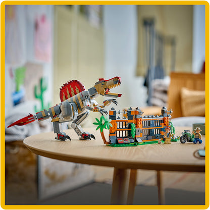 LEGO Jurassic World Spinosaurus Ontsnapping - Dinosaurus Speelgoed voor Kinderen Vanaf 9 Jaar - Bouwpakket met Verstelbare Dino en 2 Minifiguren - Decoratie - Cadeau voor Jongens en Meisjes 77982