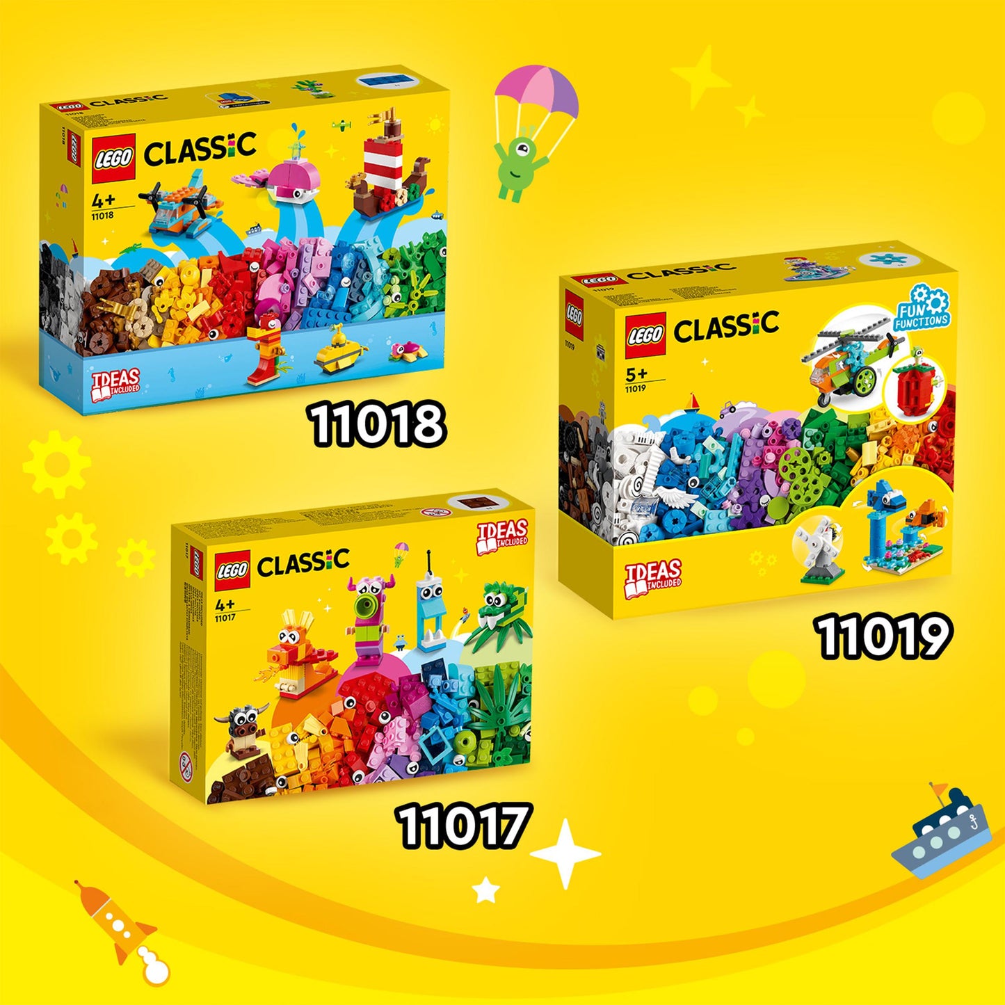 LEGO Classic Combideal: 11018, 11019 & 11017