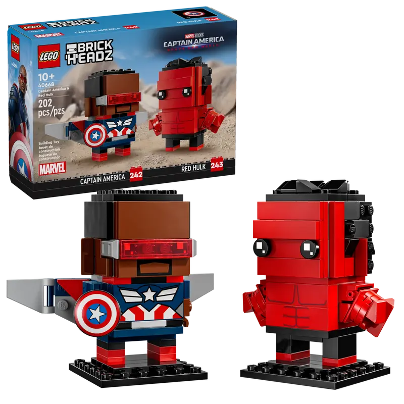 LEGO Captain America en Rode Hulk figuren 40668 Brickheadz