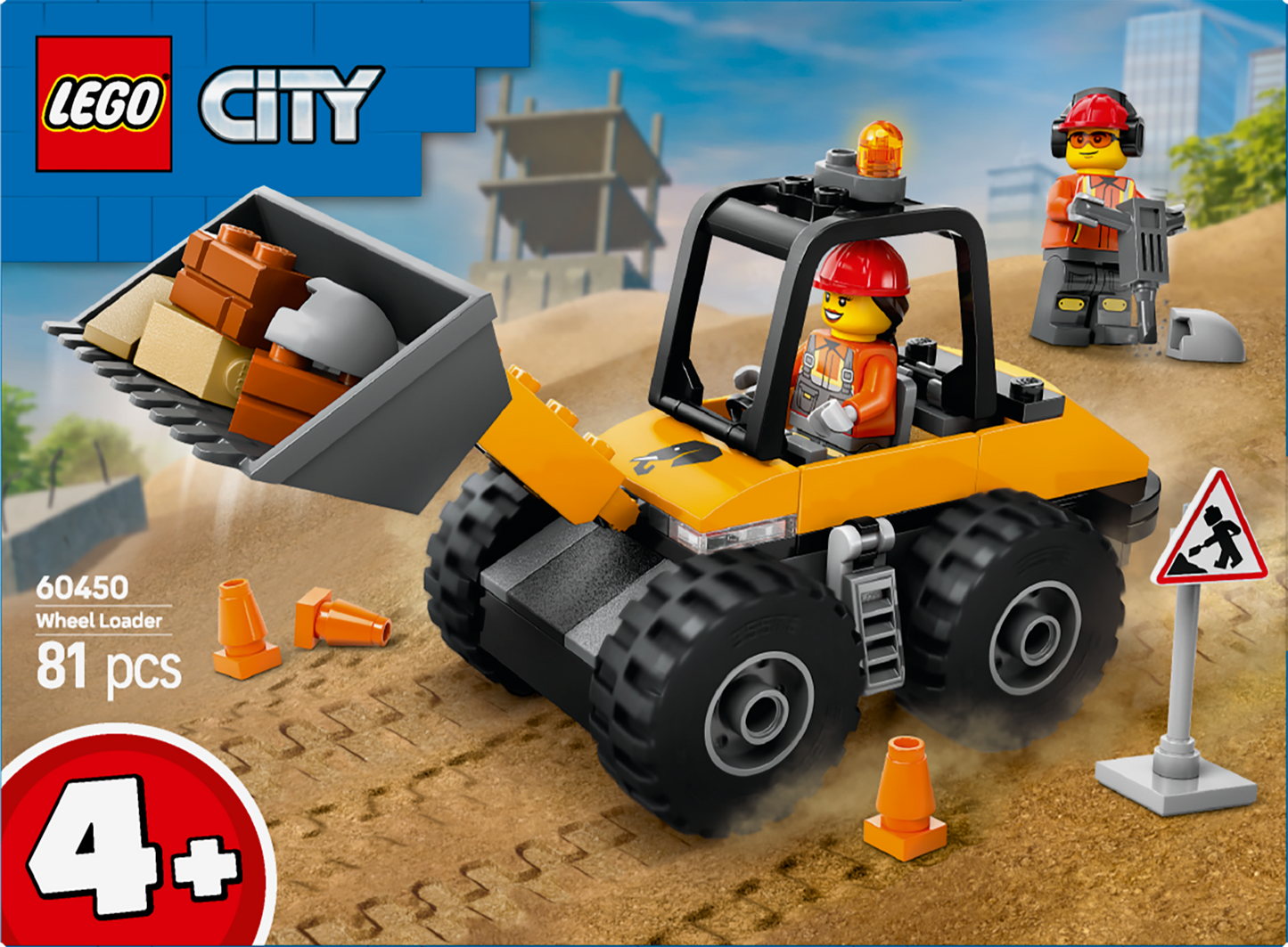LEGO Yellow Wheel Loader Excavator 60450 City