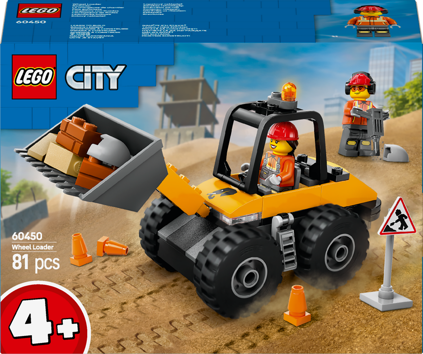 LEGO Yellow Wheel Loader Excavator 60450 City