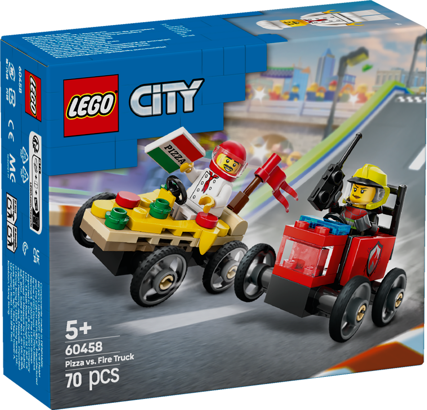 LEGO Race Car Package: Pizza Van vs Fire Truck 60458 City