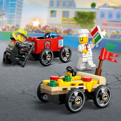 LEGO Race Car Package: Pizza Van vs Fire Truck 60458 City