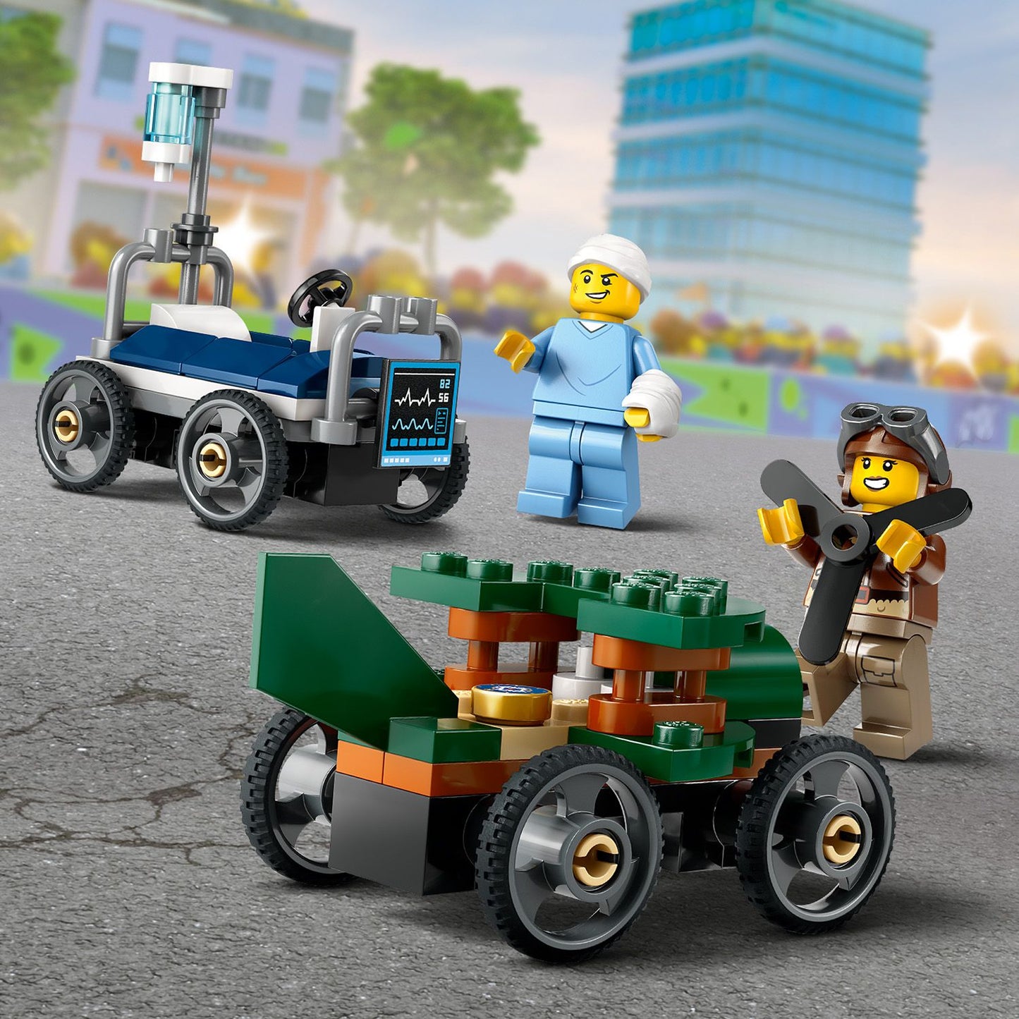 LEGO Race Car Pack: Airplane vs Hospital Bed 60459 City (Pre-Order: January 2025)