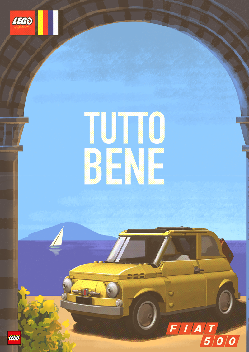 LEGO Fiat 500 yellow 10271 Creator Expert