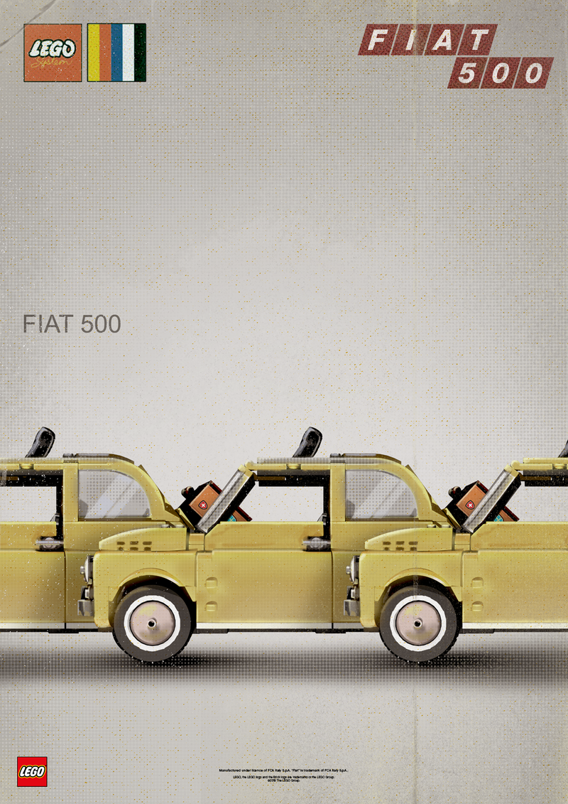 LEGO Fiat 500 yellow 10271 Creator Expert