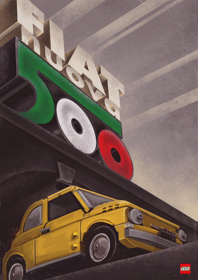 LEGO Fiat 500 yellow 10271 Creator Expert