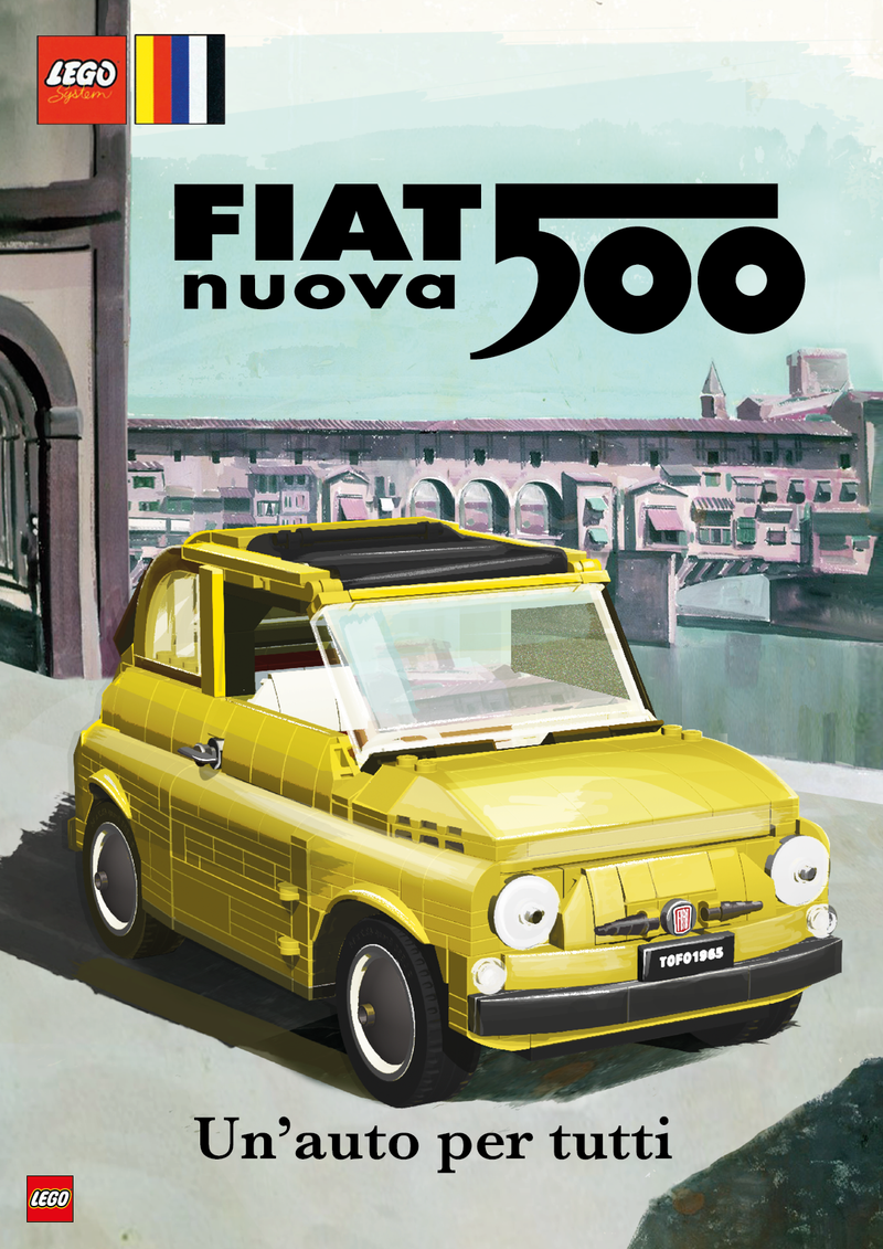 LEGO Fiat 500 yellow 10271 Creator Expert