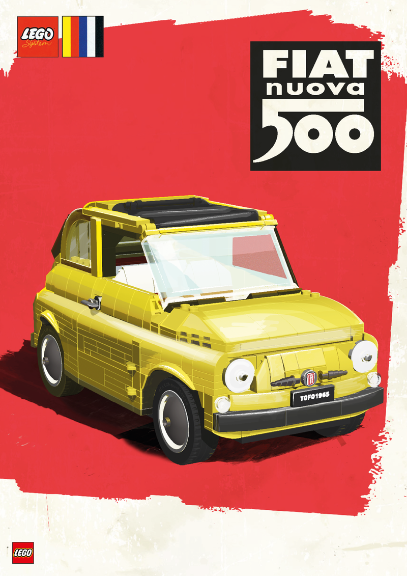 LEGO Fiat 500 yellow 10271 Creator Expert
