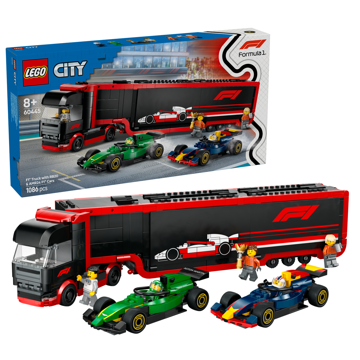 LEGO F1 Truck met Red Bull RB20 & Aston Martin AMR24 F1 auto's 60445 City (Levering: 1 januari 2025)