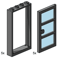 LEGO 1x4x6 Black Door and Frames with Transparent Blue Panes 3449 Bulk Bricks LEGO Bulk Bricks @ 2TTOYS | Official LEGO shop😊🥰 LEGO €. 7.49