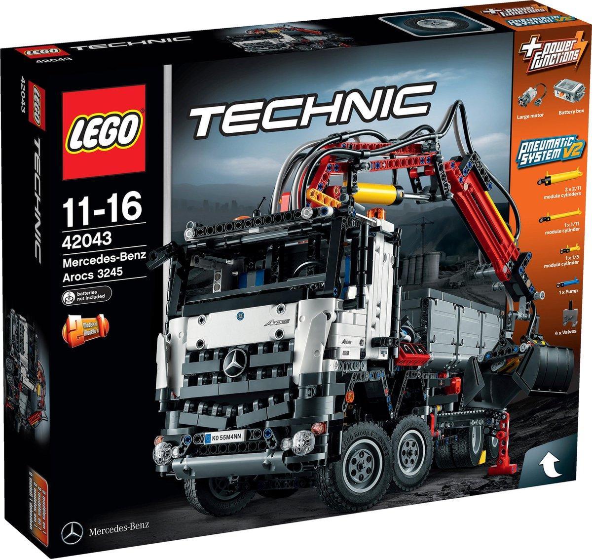 LEGO Mercedes Arocs Actros vrachtwagen met kraan 42043 Technic LEGO TECHNIC @ 2TTOYS | Official LEGO shop😊🥰 LEGO €. 349.99