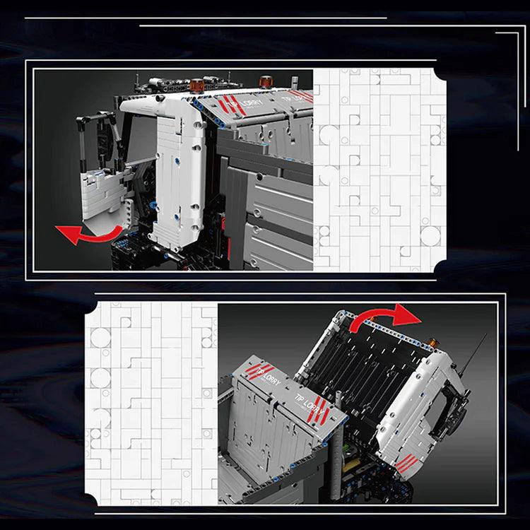 Op afstand bestuurbare kiepende zand truck vrachtwagen 5767 delig (lijkend op MAN 8X4) BLOCKZONE @ 2TTOYS BLOCKZONE €. 559.99