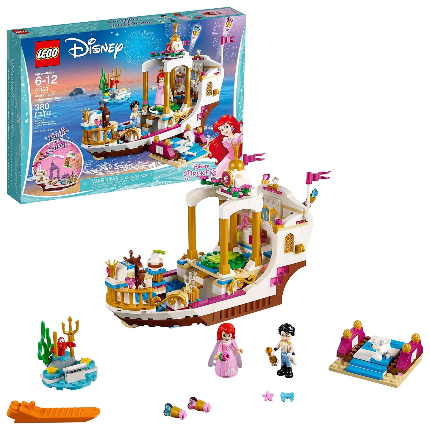 LEGO Ariel's koninklijke feestboot 41153 Disney LEGO DISNEY @ 2TTOYS | Official LEGO shop😊🥰 LEGO €. 39.99