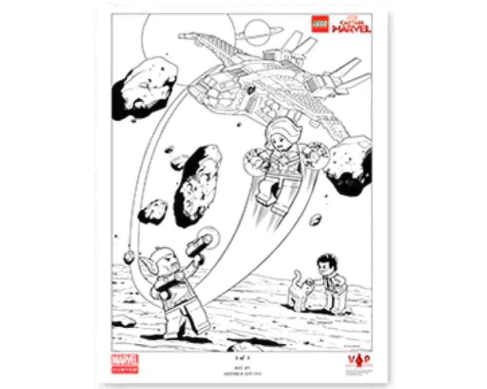 LEGO Captain Marvel Black & White Art Print 5005876 Gear LEGO Gear @ 2TTOYS LEGO €. 9.99