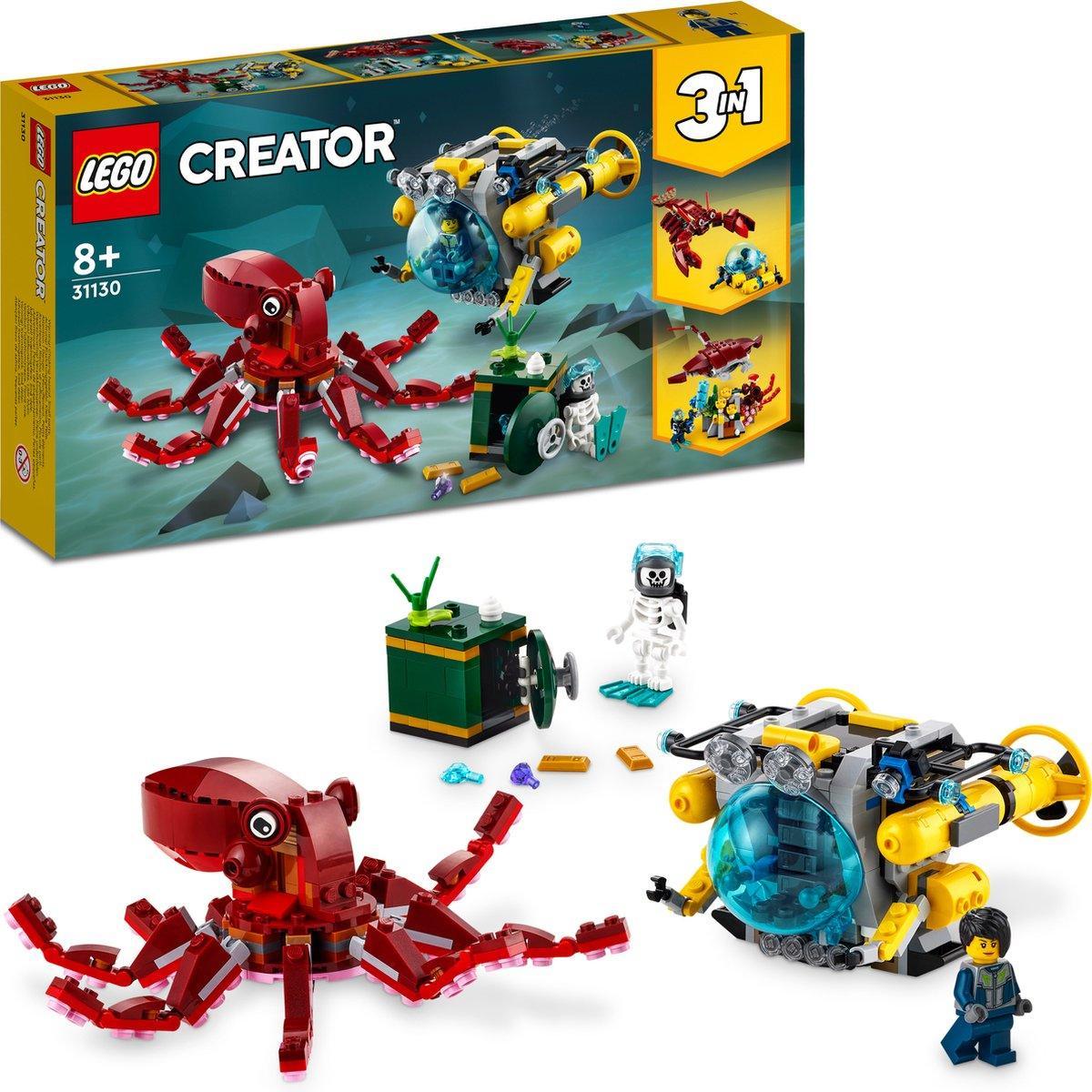 LEGO Onderzeeër met octopus 31130 Creator 3 in 1 LEGO CREATOR @ 2TTOYS | Official LEGO shop😊🥰 LEGO €. 29.99