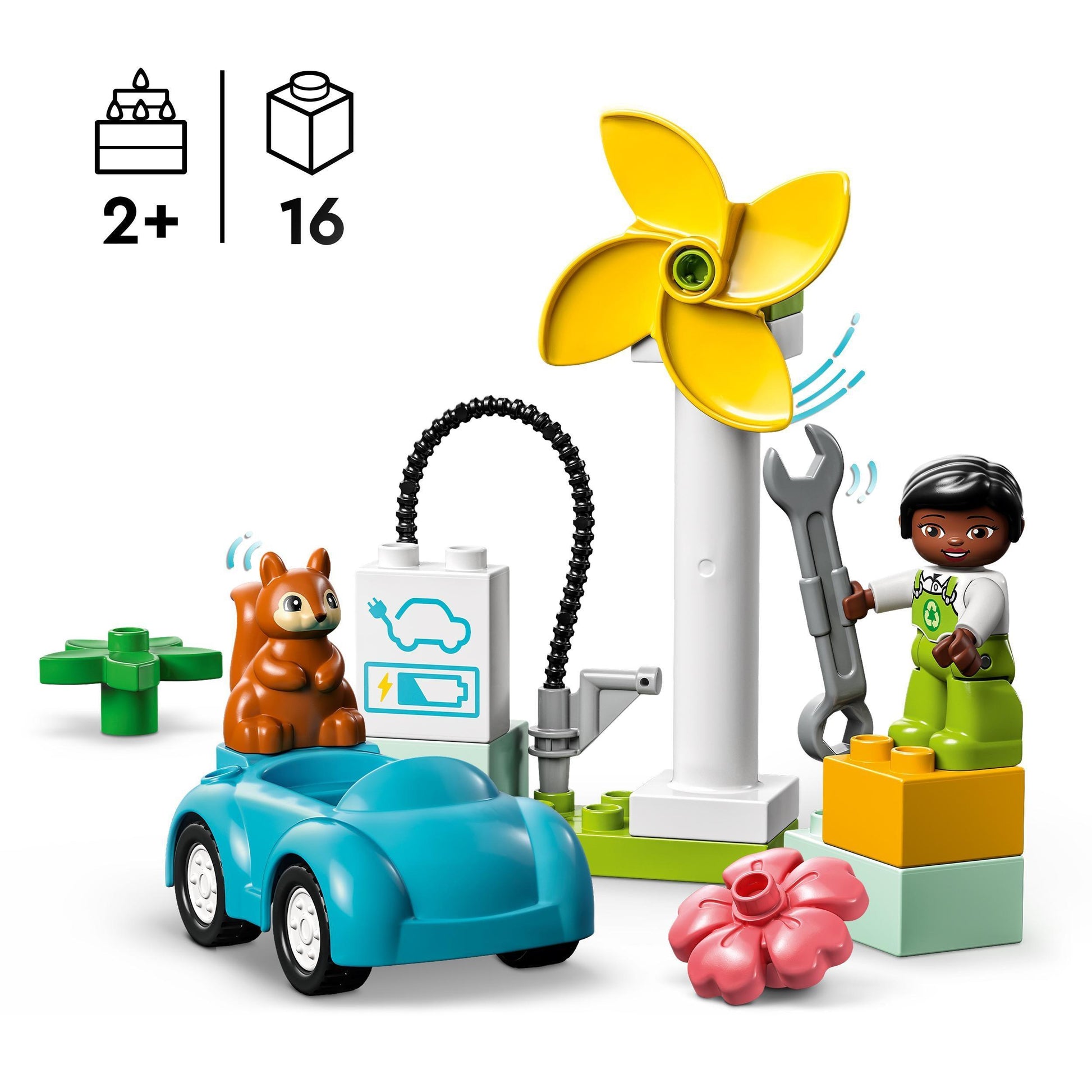 LEGO Wind turbine en electrische auto 10985 DUPLO @ 2TTOYS LEGO €. 8.48