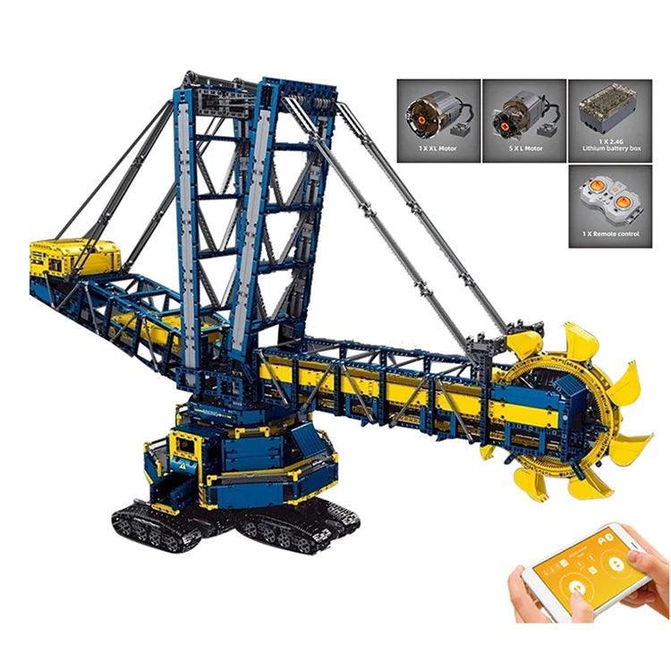 Op afstandbestuurbare graafmachine met emmerwiel 4587 delig BOUWSTEENTJES @ 2TTOYS BLOCKZONE €. 425.95